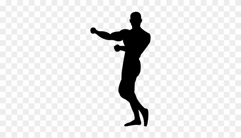 Gymnast Silhouette Showing Muscles Vector - Silhouette Of Person Standing Holding Rope Png #1327091