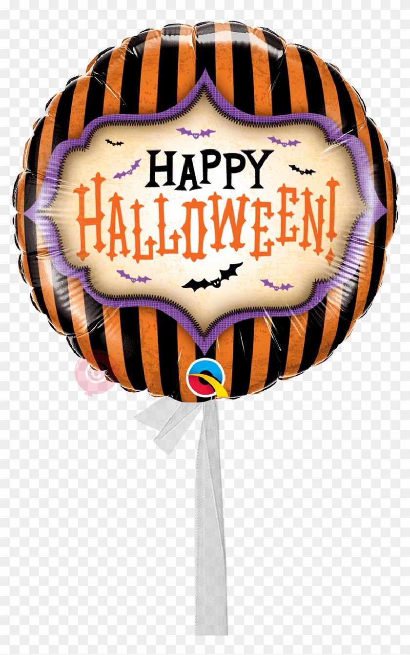 Happy Halloween Spooky Bats-single Balloons - Halloween Stripes 18 Inch Foil Balloon #1327116