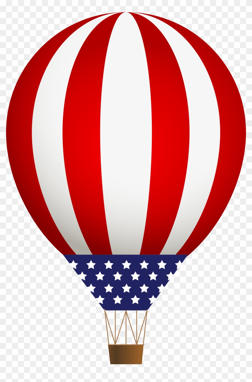 Usa Air Balloon Png Clipart 549×625 Pixels - 4th Of July Hot Air Balloon #1327345