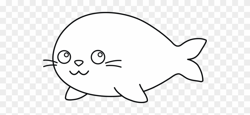 Baby Seal Line Art - Sea Lion Clipart #1327431