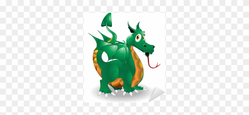 Drago Cucciolo Cartoon Baby Dragon Vector Sticker • - Vector Graphics #1327755