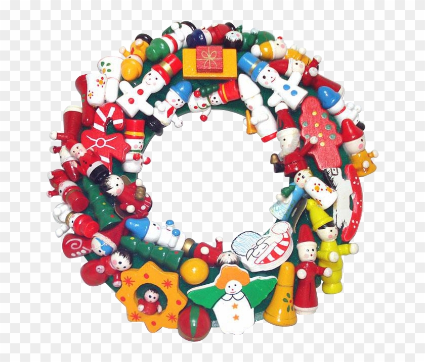 A Charming Christmas Wreath Made From Vintage Small - Wreath #1327775