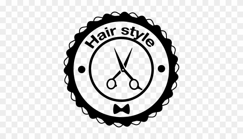 Hair Style Signal Circle With Scissor Vector - Barbershop #1327830