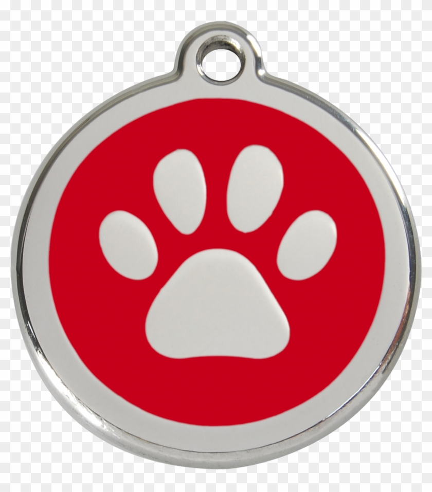 Paw Clipart Dog Collar - Red Dingo Paw Print Cat Id Tag - Brown #1327873