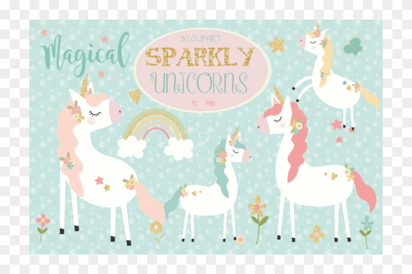 A Sweet Sparkly Unicorn Clipart Set, Created Using - Unicorn #1328029