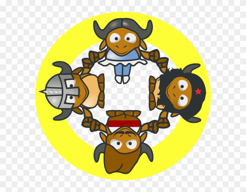 Free Vector Gnu Circle Clip Art - Baby Gnu #1328320