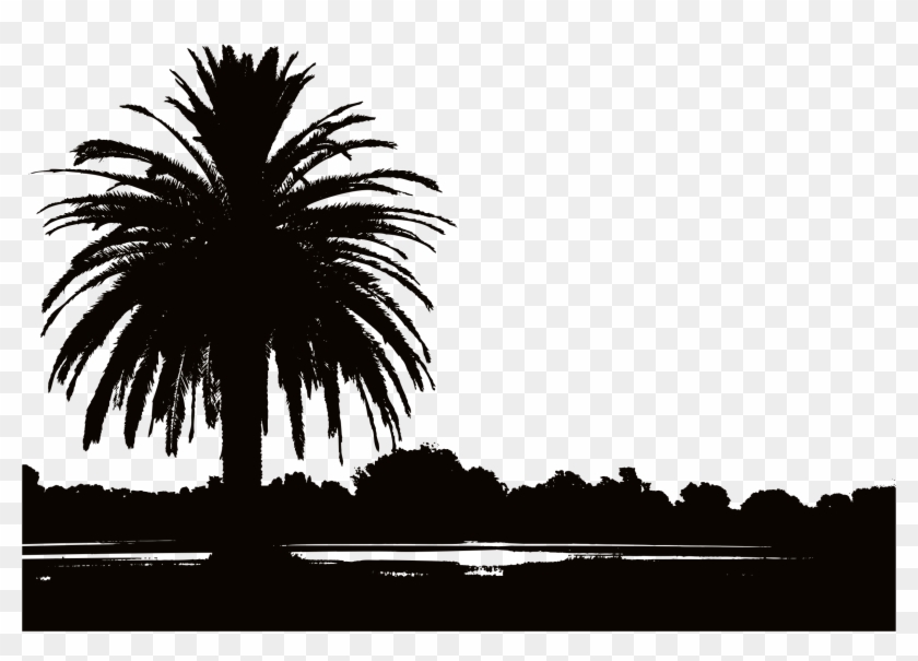 Sunset Clipart Date Tree - Sunset Silhouette Palm Tree #1328441