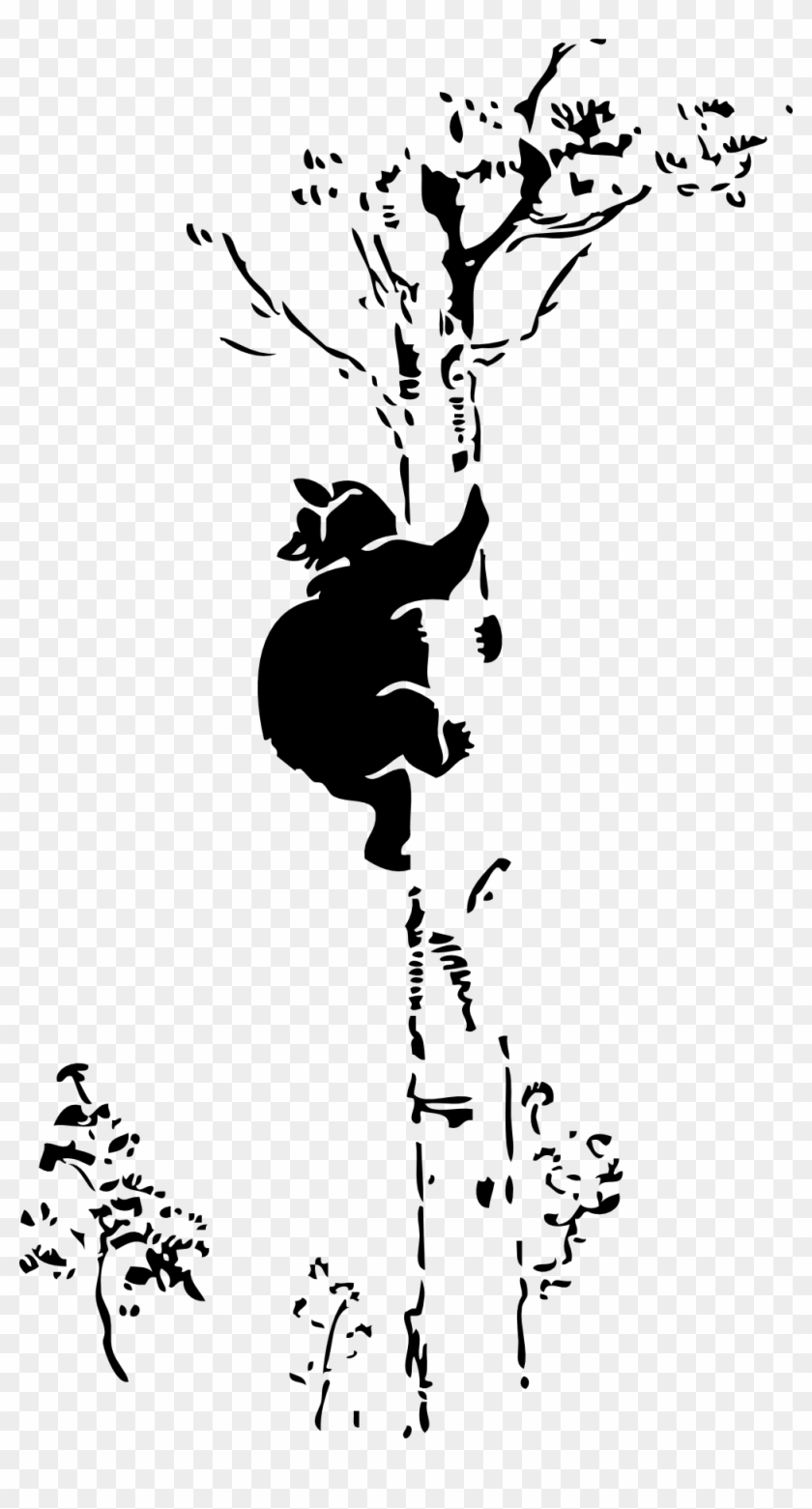 Bear Up A Tree Black White Line Art 999px 118 - Bear In A Tree Clip Art #1328445