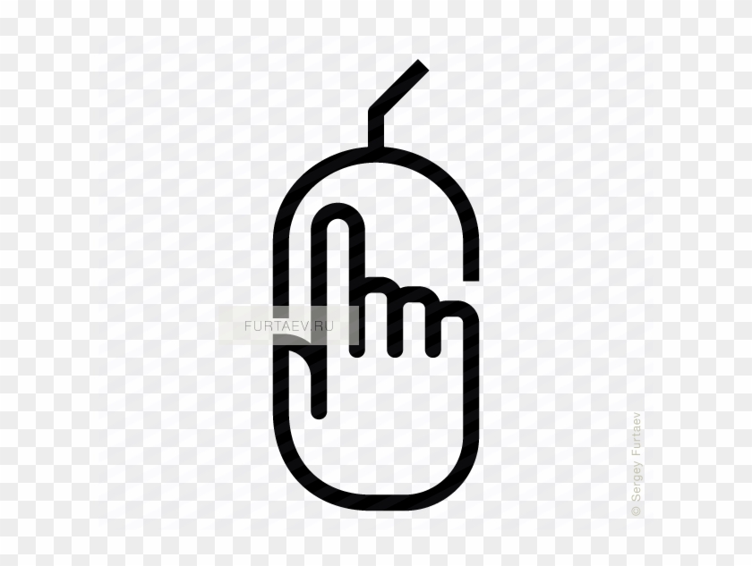 Vector Icon Of Computer Mouse Under Index Finger - Mouse Vector Icon #1328531