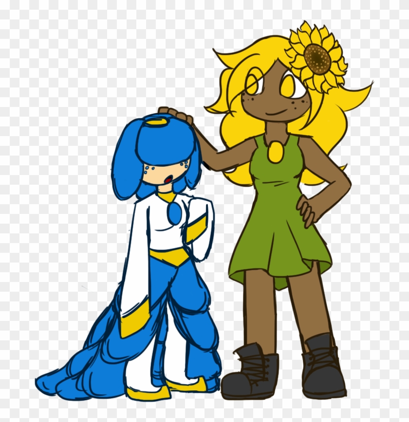 Forget Me Not And Sunflower By Remmis-applemaster - Cartoon #1328561