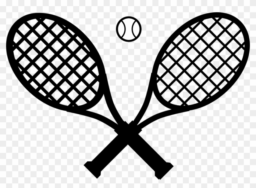 Tennis Clipart Squash Sport - Black And White Tennis Racket #1328774
