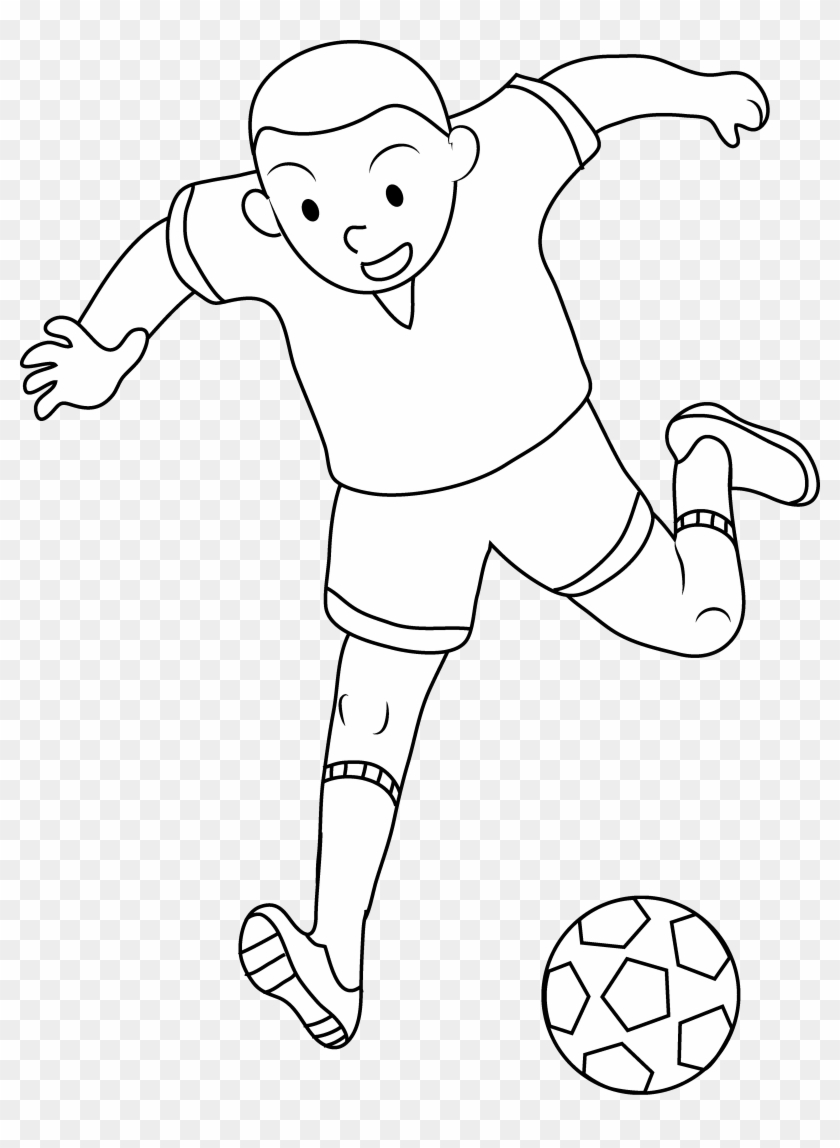 Coloring Page Of Boy Playing - Illustration #1328784