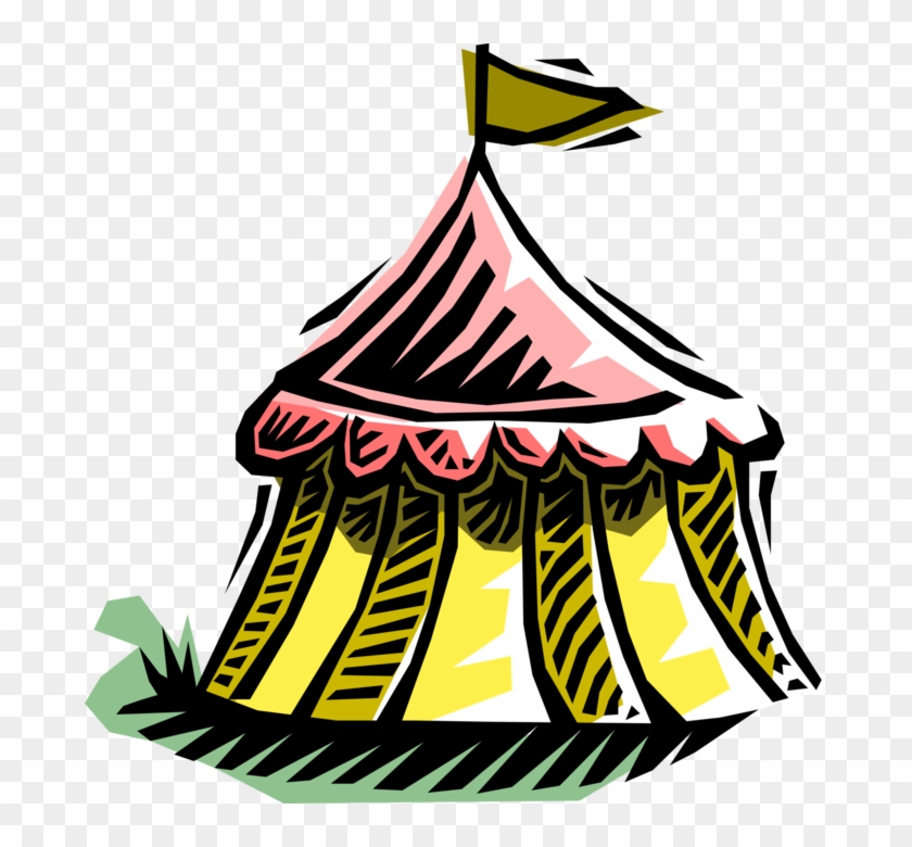 Vector Illustration Of Medieval Military Tent - Clip Art Fun Fair #1328796