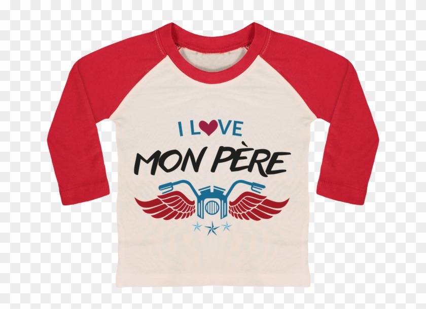 T-shirt Bébé Baseball Manches Longues Love Papa Par - T-shirt #1328842