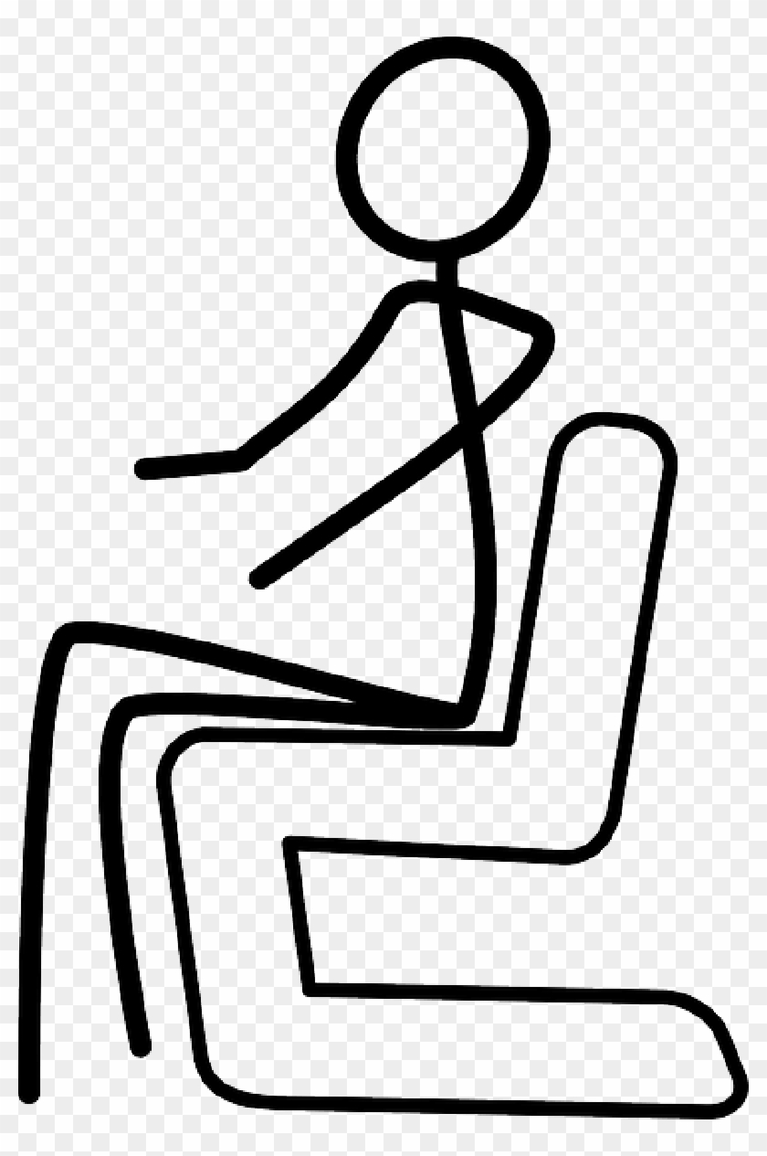 Computer, Stick, Outline, People, Man, Figure, Sleeping - Draw A Stick Figure Sitting Down #1329184