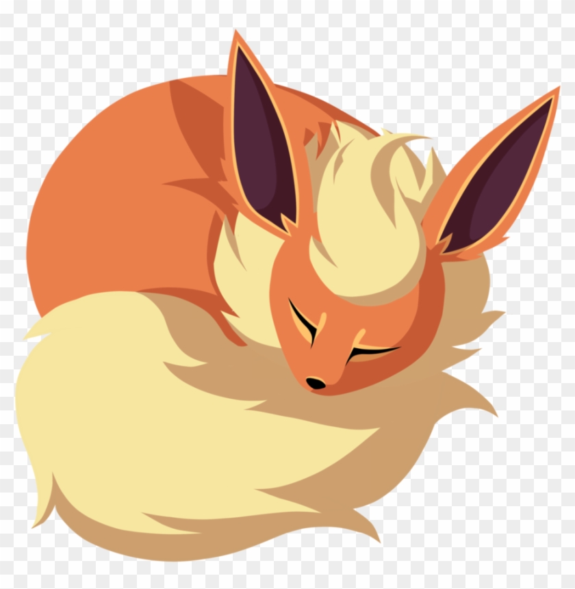 Sleeping Flareon By Wingedwolf94 - Flareon Sleeping Png #1329185