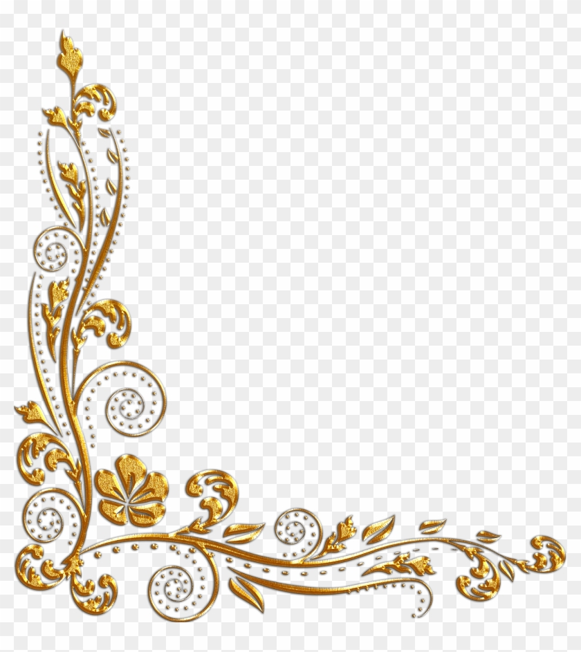 Gold Flower Border Png #1329192