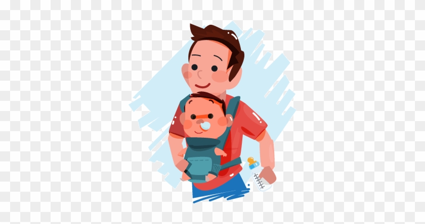 Dad And Child With Cold Illustration - Father #1329237