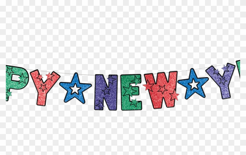 Happy New Year Glitter Transparent Png Stickpng Con - New Years Glittered Happy New Year Streamer (set Of #1329256