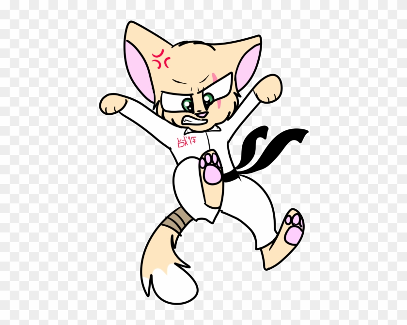 Karate Cat By Roseywingedcat On Deviantart Rh Roseywingedcat - Cartoon #1329405