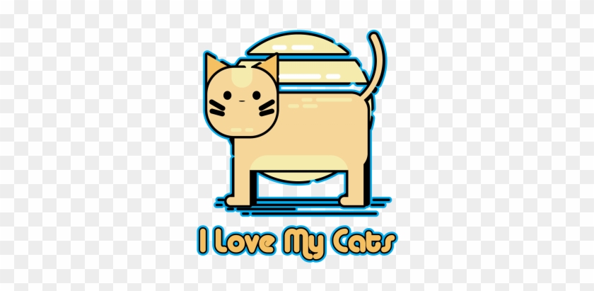 I Love My Cat Illustration, Cat, Vector, Cute Png And - Cat #1329433