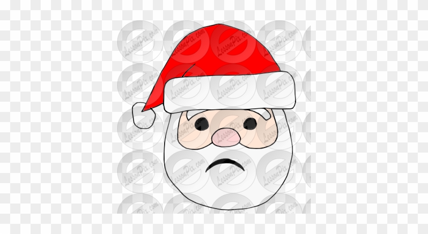 Sad Santa Face For Kids - Cartoon #1329457