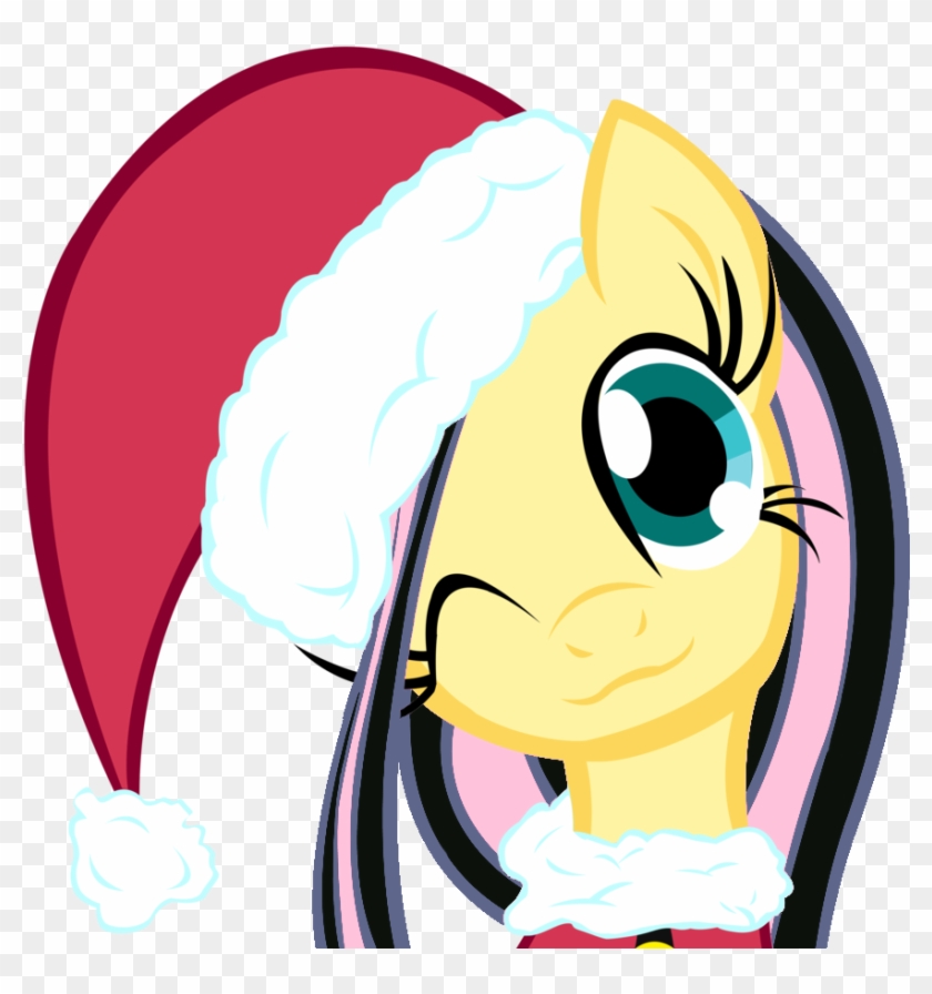 Christmas, Christmas Ponies, Emoshy, Fluttershy, Hat, - Pony Friendship Is Magic Christmas #1329465