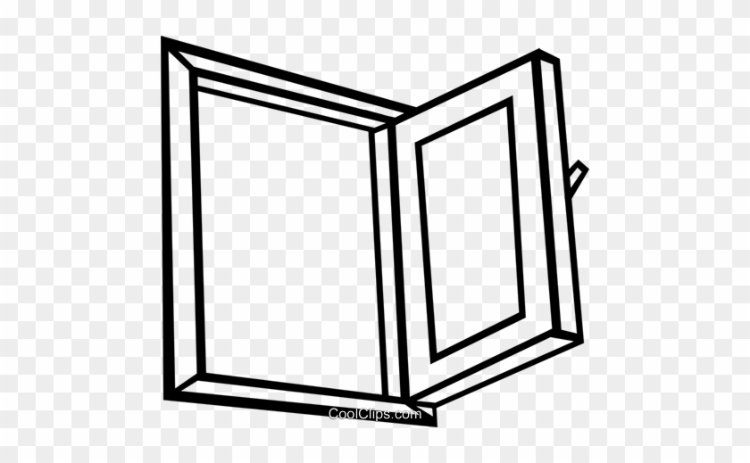 Open Window Royalty Free Vector Clip Art Illustration - Line Art #1329594