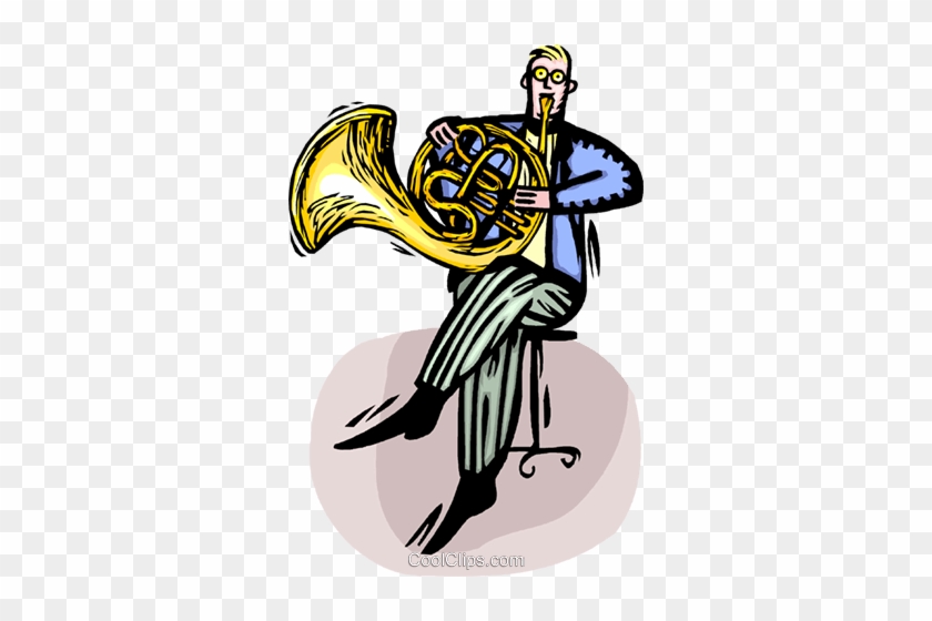 French Horn Player Royalty Free Vector Clip Art Illustration - French Horn Player Cartoon Png #1329620