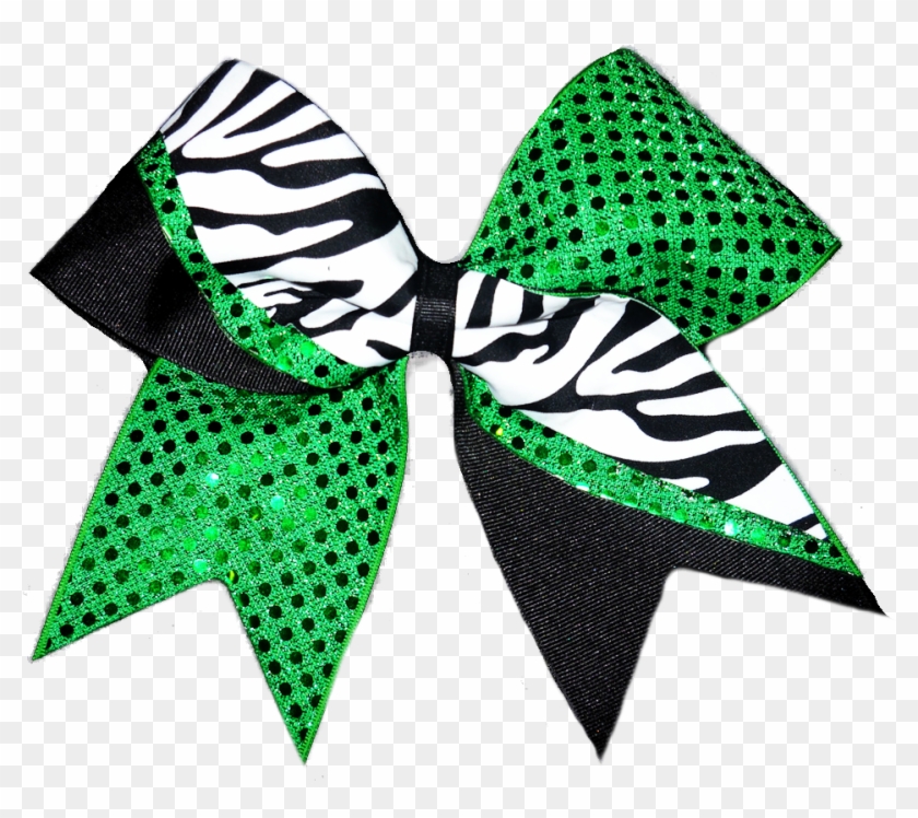 Green Zebra Tick Tock Cheer Bow - Clothing #1329689