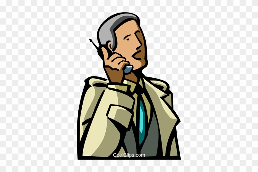 Businessman Talking On His Cell Phone Royalty Free - Entrepreneur #1329860