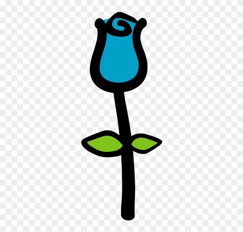 Cartoon Rose 29, Buy Clip Art - Blue #1329862