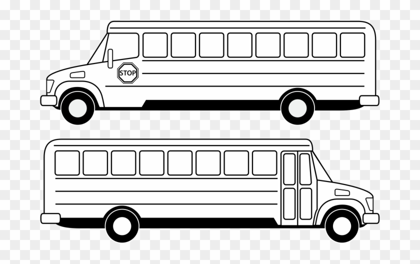 Pin School Supplies Clip Art Black And White - School Bus Image Black And White #1330089