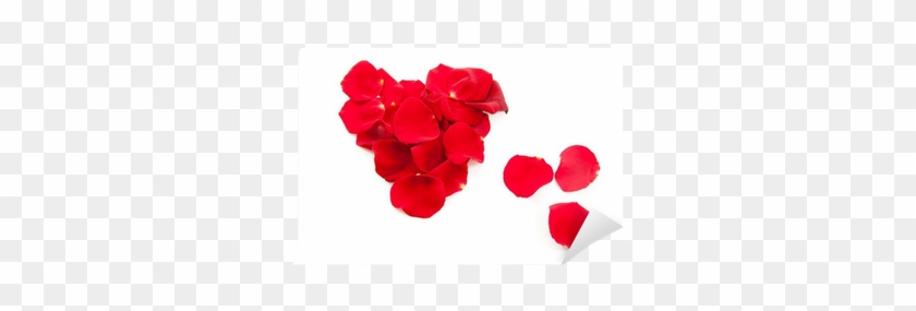 Red Rose Petals In Shape Of Heart Wall Mural • Pixers® - Rose #1330194