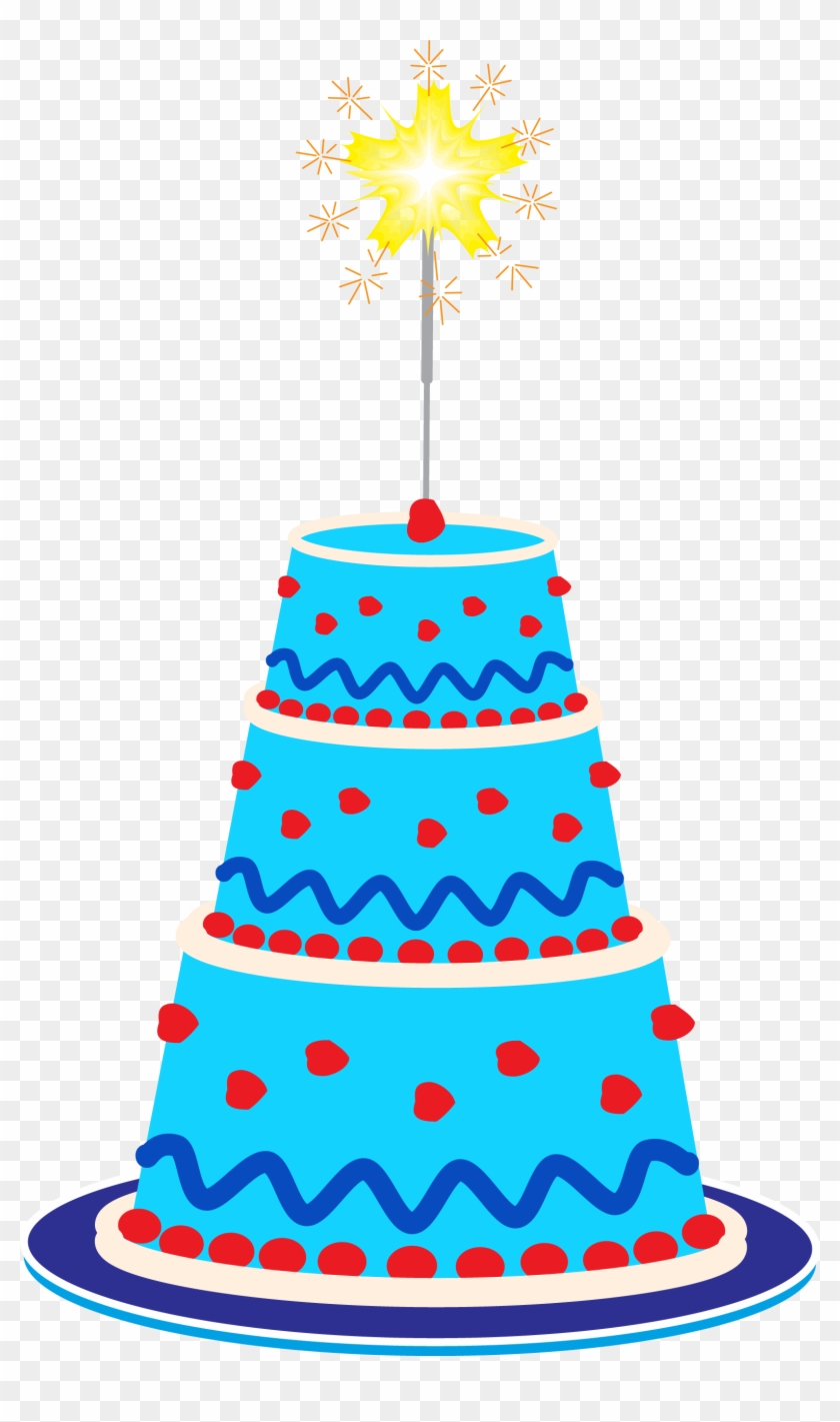 Free Clipart Cake And Sparkler - Free Clipart Cake And Sparkler #1330316