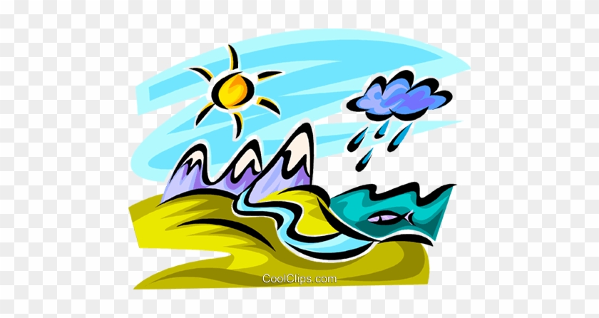 Mountain Range With Rain Clouds Royalty Free Vector - Mountain Range With Rain Clouds Royalty Free Vector #1330323