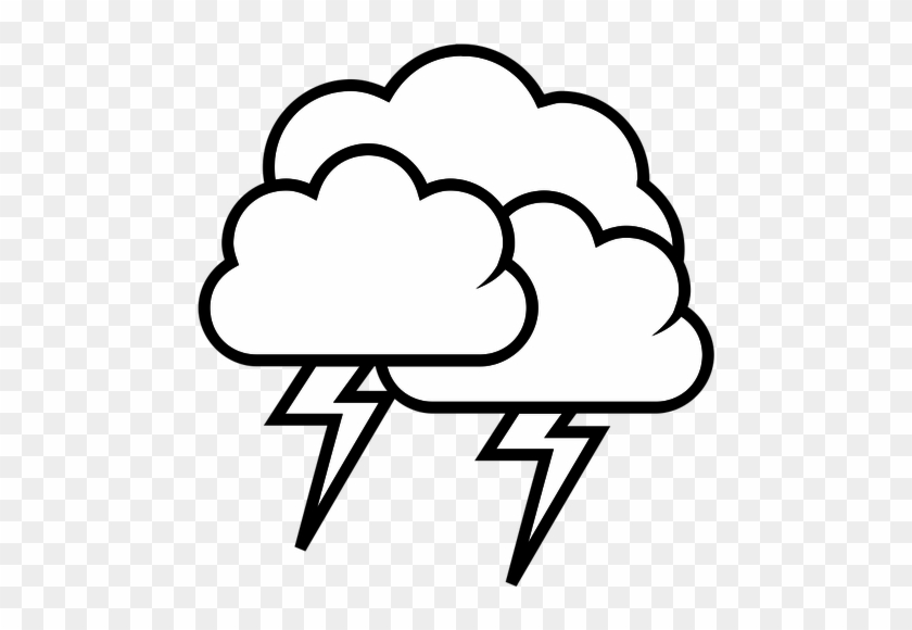 Black And White Weather Forecast Icon For Thunder Vector - Clip Art Black And White Thunder #1330351