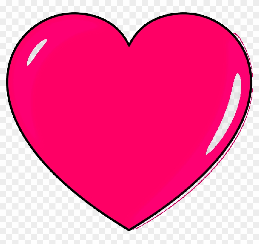Small, Outline, Cartoon, Heart, Love, Pink, Hearts - Heart Clipart #1330440