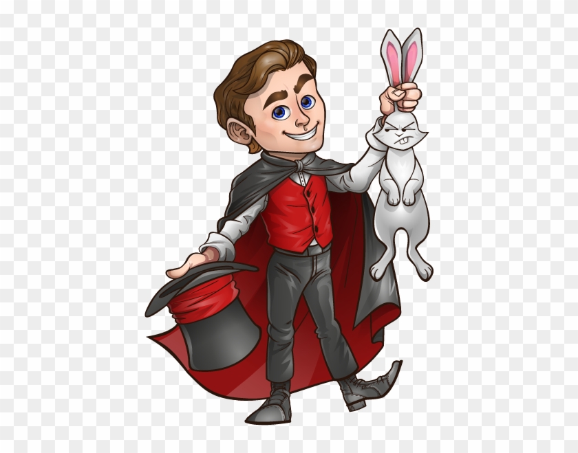 Magic Clipart Cartoon Person - Magician With Rabbit Clipart #1330456
