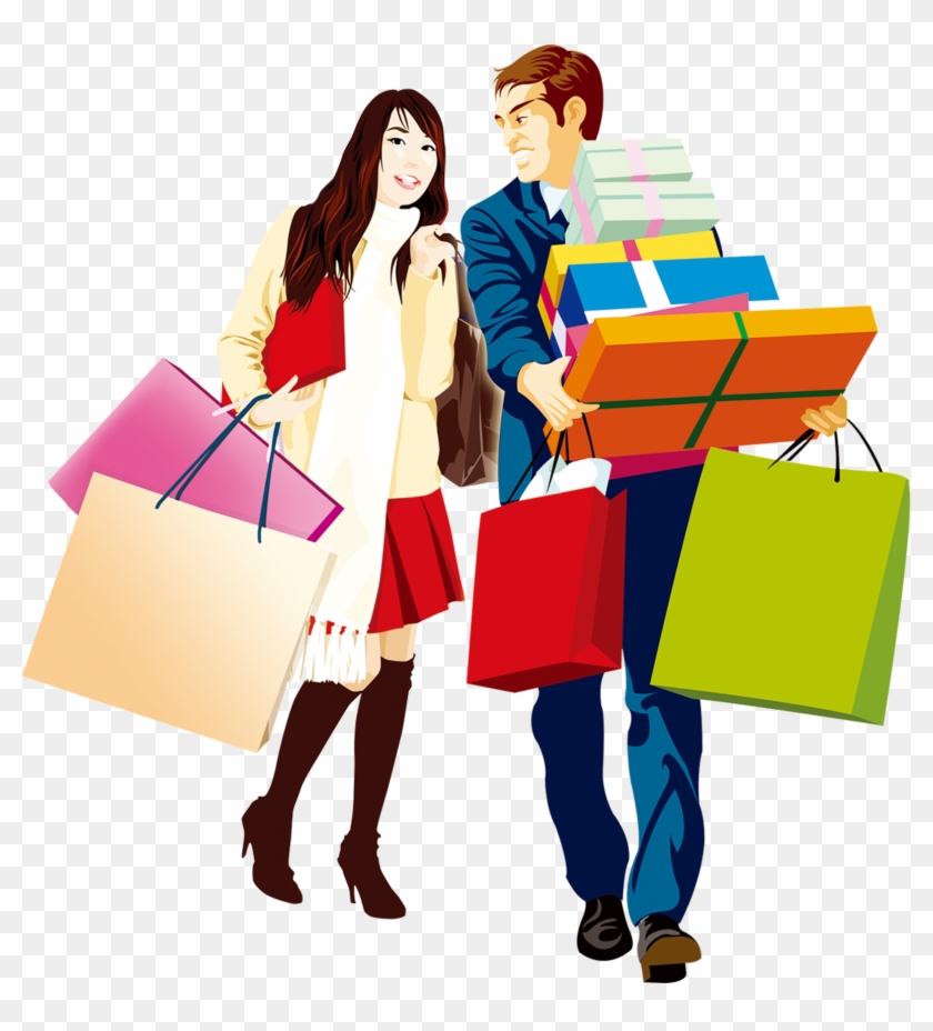 Shopping Clip Art - Shopping Couple Png #1330541