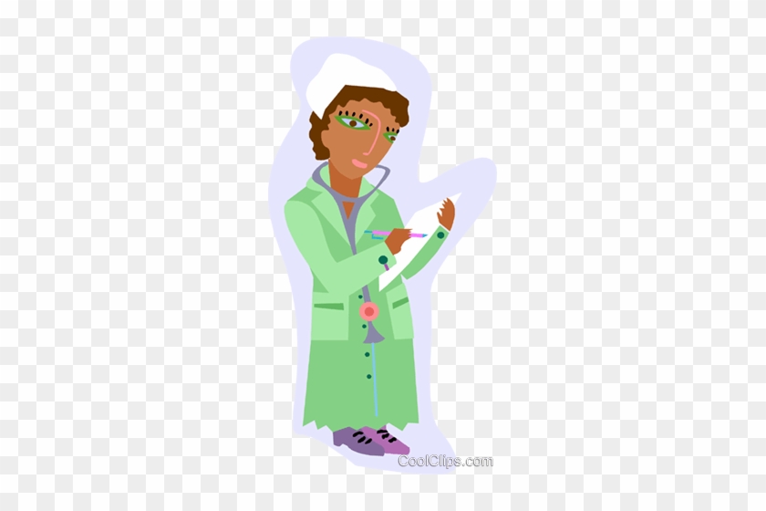 Nurse Taking Notes With A Patient File Royalty Free - Clip Art #1330604