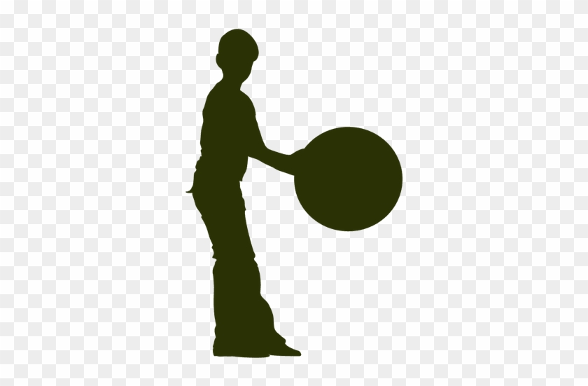 Boy Picking Ball Silhouette 1 Transparent Png - Toss A Bocce Ball #1330723