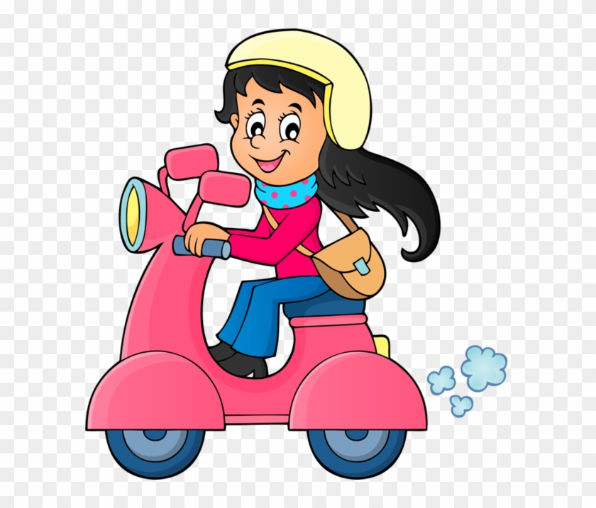 Explore Books For Kids, Art Kids, And More - Scooty Ride Girls Cartoon #1330922