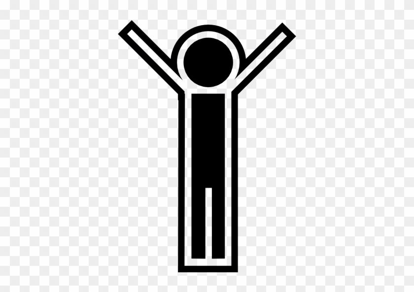 Person Standing With Arms Up Free Icon - Person Standing With Arms Up #1331075