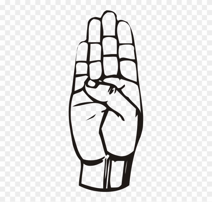 Hand Gesture Clipart Jari - Letter B Sign Language #1331147