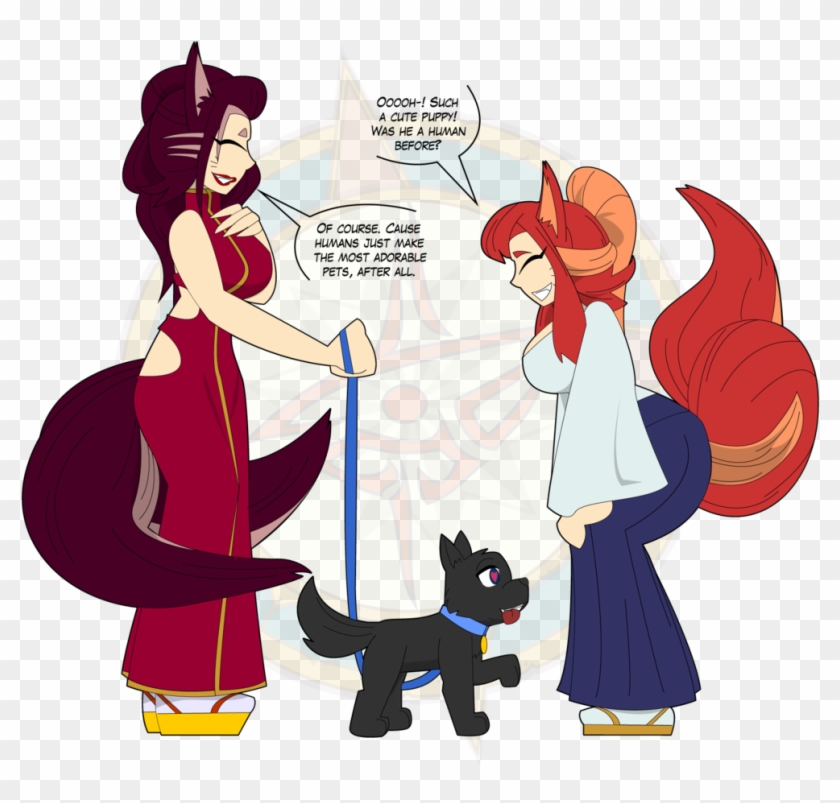 Kitsune Flirting - Adorable Cute Dragon Drawings #1331185