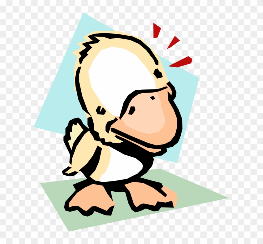 Vector Illustration Of Cartoon Inquisitive Yellow Duck - Vector Illustration Of Cartoon Inquisitive Yellow Duck #1331199