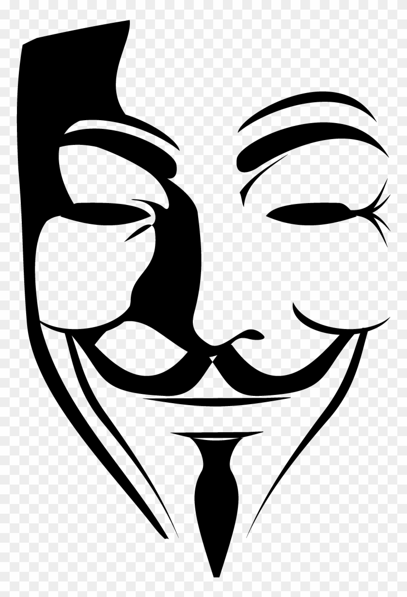 V For Vendetta Clipart Vector - Guy Fawkes Mask Drawing #1331595