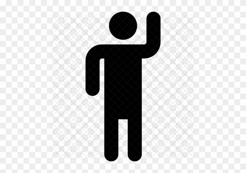 Hand, Up, Right, Man, Standing, Activity, Hi Icon - Man #1331746