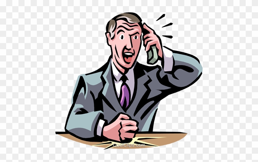 Businessman Talking On The Telephone Royalty Free Vector - Someone Yelling At Someone #1331885